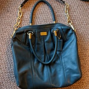Teal COACH pleated shoulder & hand bag